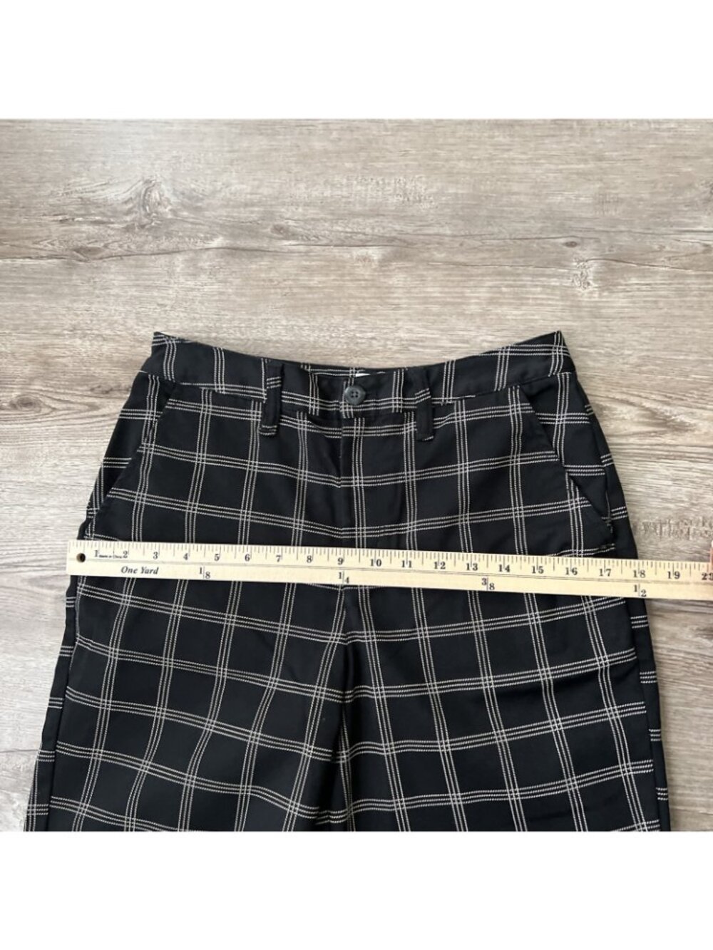 Vans Breanna Relaxed Straight Pants Womens 25 Black Check Plaid Ankle Length - Picture 8 of 16